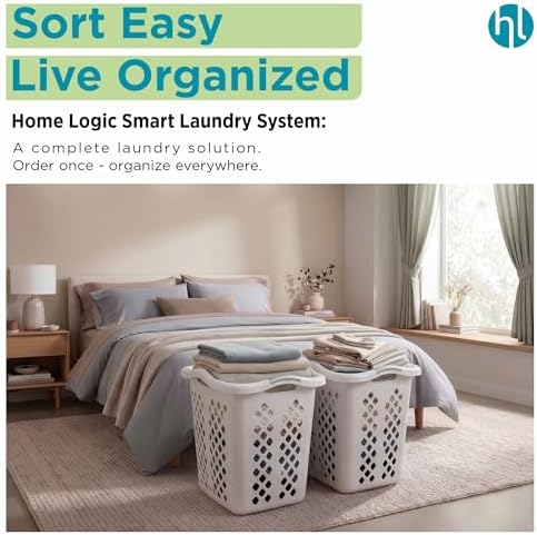 Home Logic 2 Bushel Plastic Laundry Basket Lamper, Large Laundry Hamper - Image 7