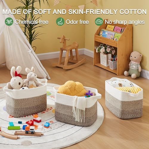 OIAHOMY 30L Storage Basket Large Blanket Basket Living Room Dark Brown - Image 4