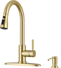 WEWE Kitchen Faucet with Soap Dispenser Set, Pull-Down Sprayer, 360° Swivel by WEWE