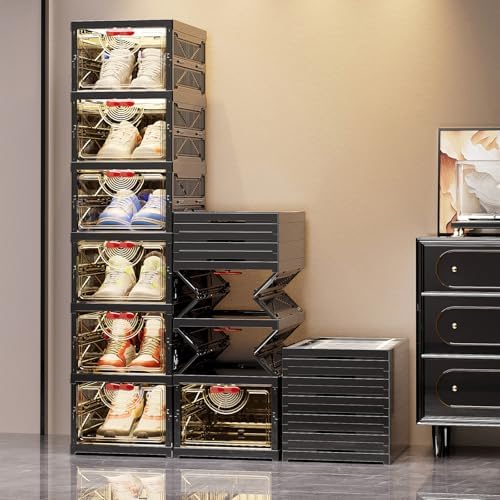 Foldable Shoe Rack Organizer Stackable Shoe Storage Box - Image 6