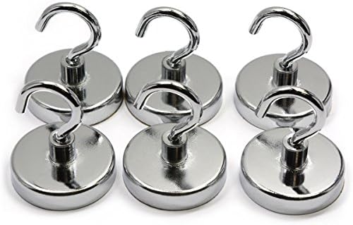 CMS MAGNETICS - (6-Pack 32mm Ceramic Hooks Silver 5-Pound Sheer and 13-Pound by CMSMagnetics