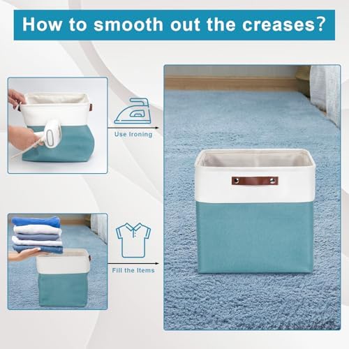 Bagnizer 13x13 Cube Storage Bins, Collapsible Fabric Storage Box, 4 Pack Closet - Image 4