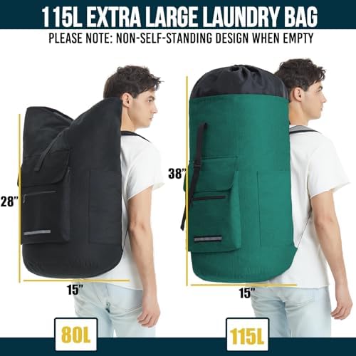 Laundry Backpack with Shoulder Straps，Laundry Bag Extra Large 115L，Laundry - Image 2
