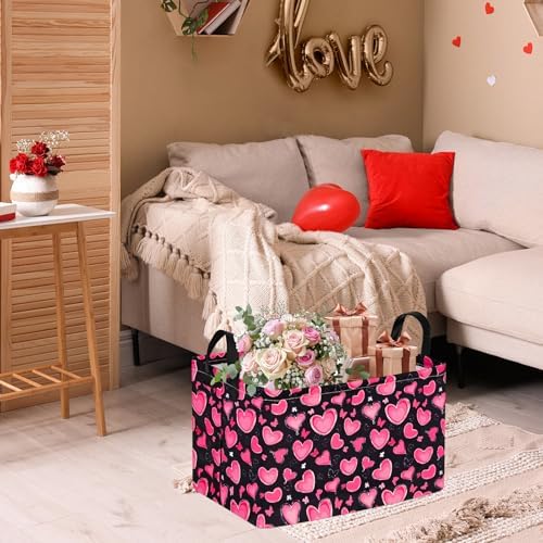 MAIZMZ Empty Gift Basket for Girls Heart Print Storage Cube for Women, Closet - Image 6