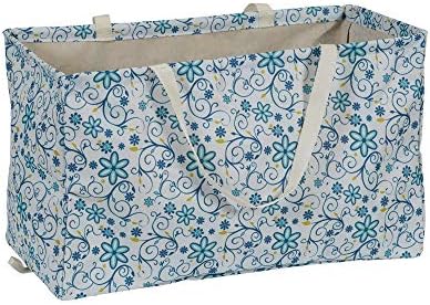 Household Essentials White and Blue Floral Krush Container All-Purpose Utility by HouseholdEssentials
