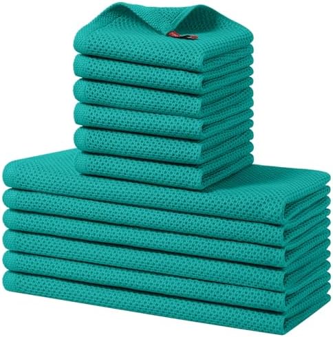 Homaxy 12 Pack 100% Cotton Kitchen Towels and Dishcloths Set by Homaxy