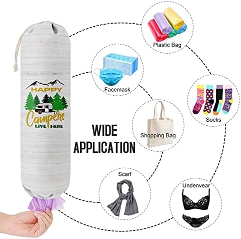 Happy Campers Grocery Bags Holder Organizer, Wall Mount Plastic Bags Storage - Image 4