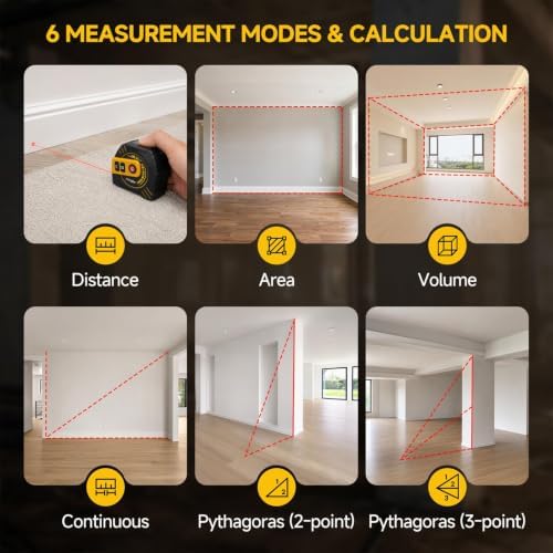 2-in-1 Laser Tape Measure, 197Ft Rechargeable Laser Measuring Tool & 16Ft - Image 4