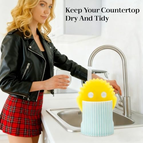 Ceramic Sponge Holder for Kitchen Sink, Sink Caddy Organizer, Dish Sponge - Image 6