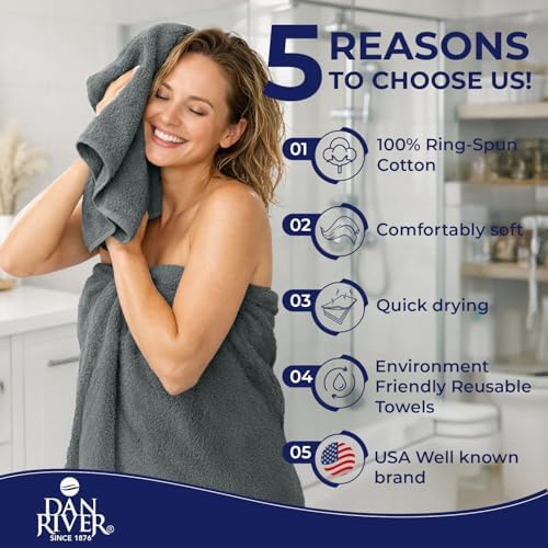 DAN RIVER 8 Piece Luxury Bath Towels - Image 5