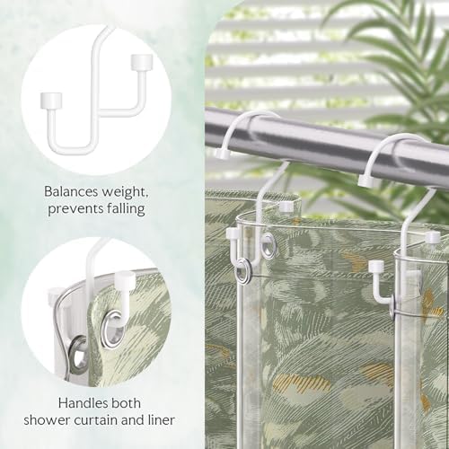 Bathway 12-Pack Double Shower Curtain Hooks, Rust-Resistant Metal Shower - Image 5