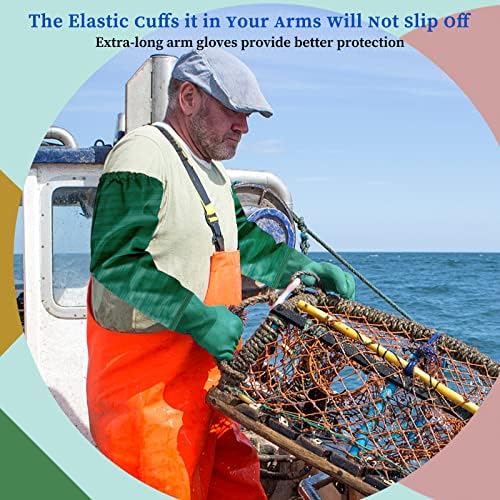 Eiito Extra-Long 26" Rubber Pond Gloves, Chemical Resistant PVC Reusable Heavy - Image 6