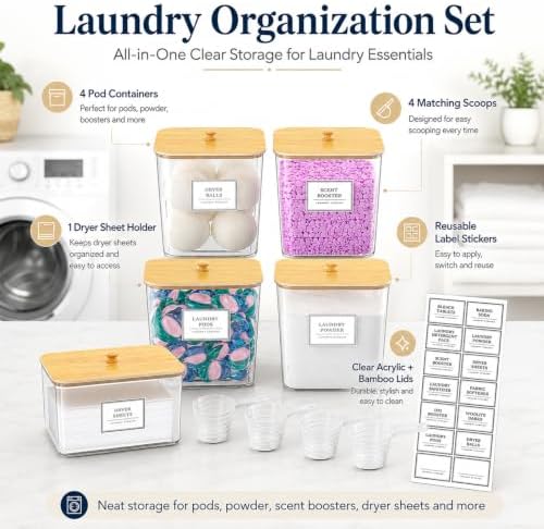4+1 Pack Laundry Detergent Storage Containers, laundry powder container - Image 2