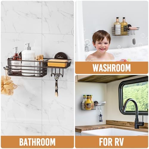 LEVERLOC Shower Caddy Suction Cup, Heavy Duty Bathroom Organizer - Image 6