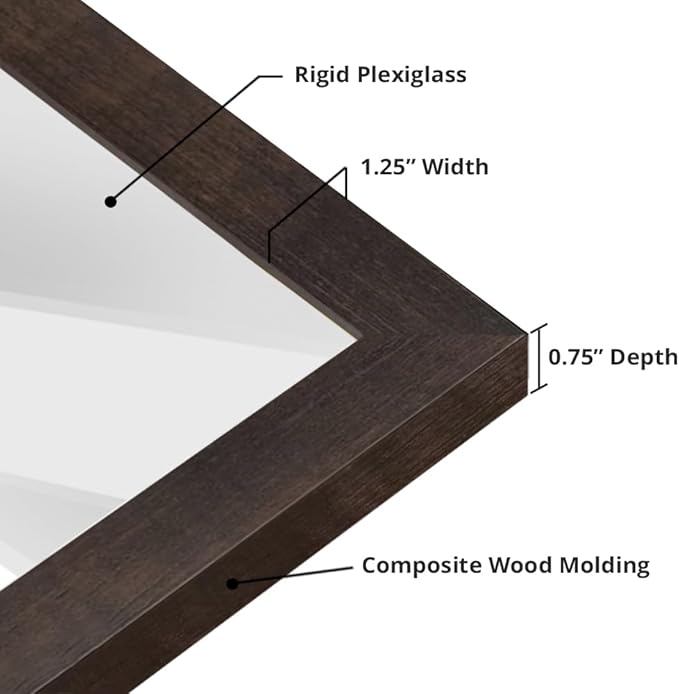 wallsthatspeak 16x18 Espresso Brown Picture Frame for Puzzles Posters Photos or Artwork