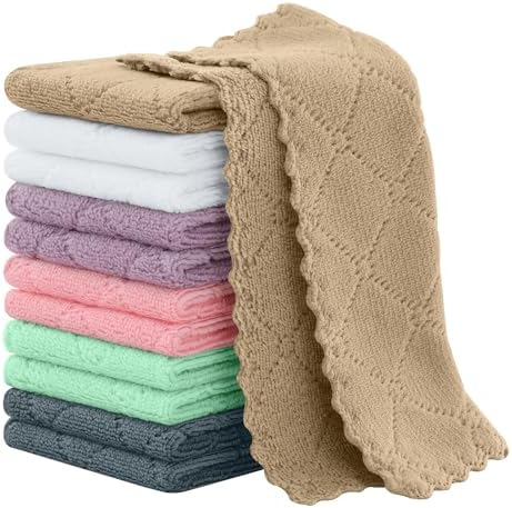 Homaxy Super Soft 12 Pack Coral Velvet Dish Cloths by Homaxy
