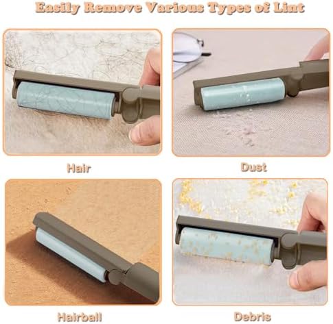 Mini Reusable Lint Roller 6 Pack, Washable Sticky Gel Lint Remover - Image 4