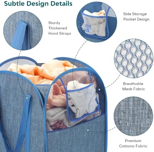 100L Collapsible Laundry Baskets, Foldable Pop Up Hamper - Image 4
