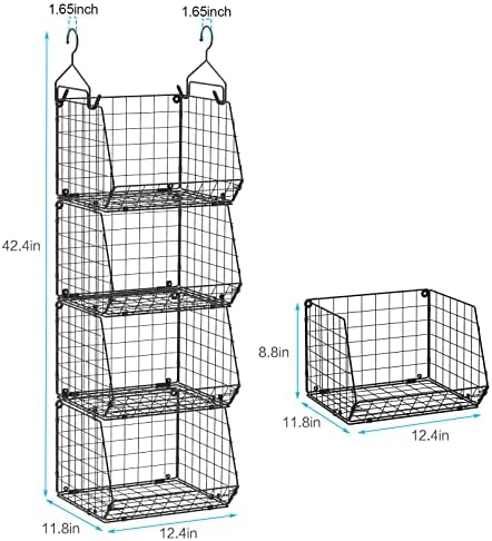 X-cosrack 4 Tier Hanging Closet Organizer Foldable Hanging Storage Basket - Image 5