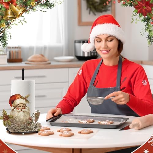 MorningRo Christmas Paper Towel Holder Retro Santa Countertop Kitchen Decor and - Image 6