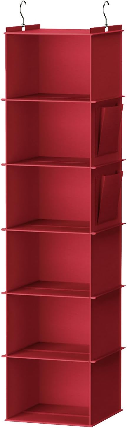 YOUDENOVA Hanging Closet Organizer and Storage, Dark Red | Breathable Fabric by YOUDENOVA