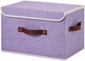 Storage Bins Box with Lids Decorative Cotton Linen Fabric Baskets by Unknown