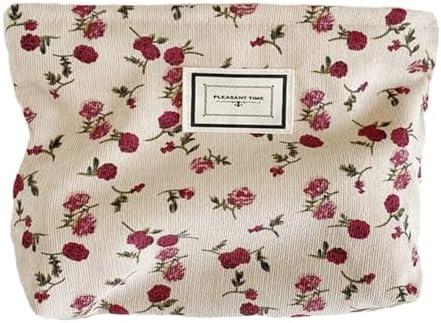Floral Cosmetic Bags, Corduroy Makeup Bag by SxoSyo