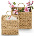 Set of 2 Wicker Hanging Basket for Organizing, Front Door, Flowers by 84ECO