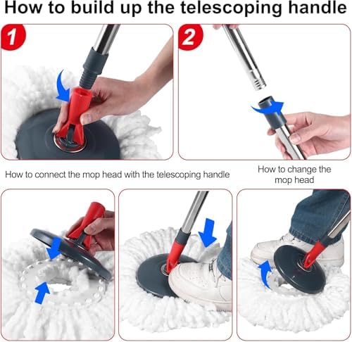 360° Spin Mop and Bucket Set Cleaning System, Mop and Bucket - Image 4