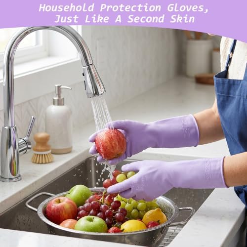 Gloves for Washing Dishes, Cleaning Rubber Gloves Medium Dish Glove for Women - Image 7