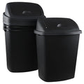 4 Pack Swing Top Waste Container for Home and Kitchen, Commercial Trash Can with Lid, 70 Liter/19 Gallon Capacity, Black