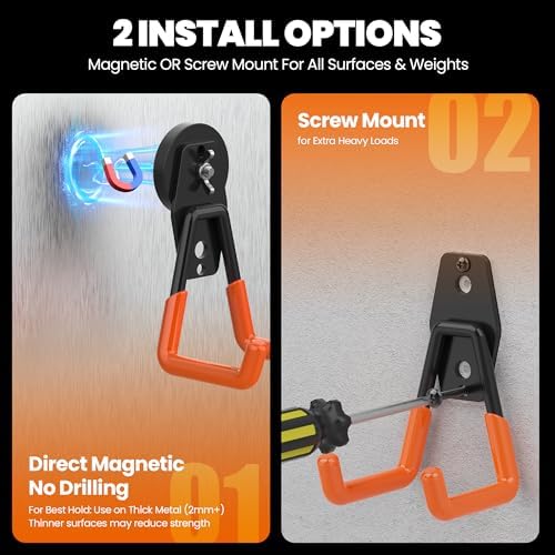 6 Pack Large Magnetic Hooks Heavy Duty Extra Strong Magnetic Garage Hooks Big - Image 7