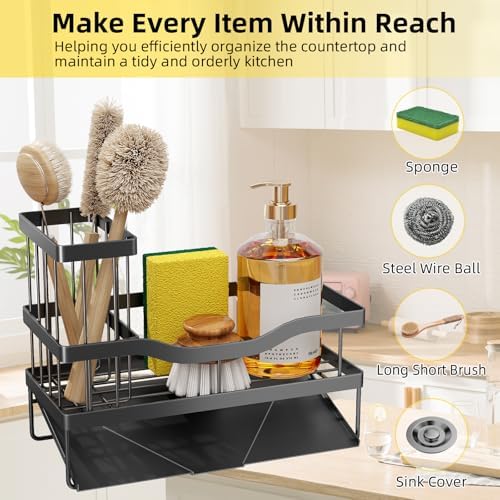 Sponge Holder for Kitchen Sink, Mecyfaty Sink Caddy - Image 3