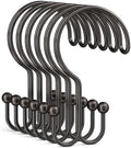 Bathway Bronze Shower Curtain Hooks Ring, Rust Proof Metal Shower Hooks by Bathway