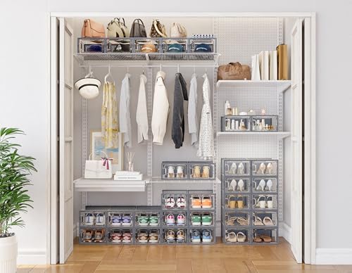 HOMIDEC Clear Shoe Storage Boxes, Stackable Shoe Organizer - Image 2