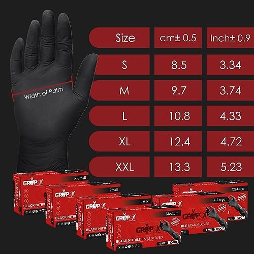 London Labs Black Nitrile Gloves Disposable Latex Free & Powder Free, 4 Mil - Image 6