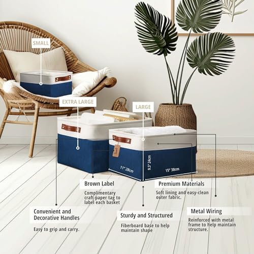 DECOMOMO Storage Bins, Large Fabric Storage Baskets - Image 6