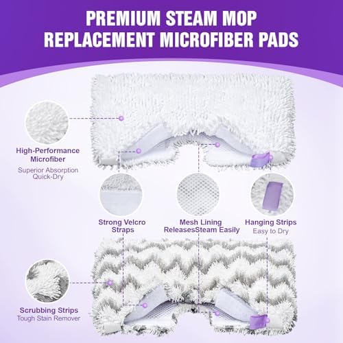 8-Pack S3501 S3601 Steam Mop Replacement Pads Compatible - Image 3