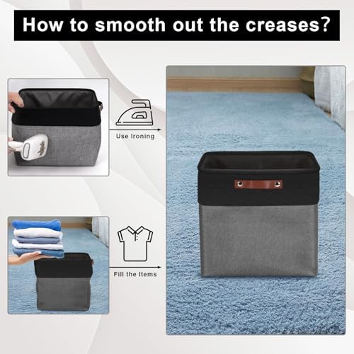 Bagnizer 13x13 Cube Storage Bins, Collapsible Fabric Storage Box, 4 Pack Closet - Image 5