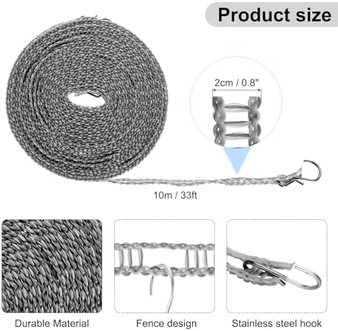 uxcell Windproof Clothesline, 10M 33ft Plastic Non-Slip Clothes Drying Rope - Image 2