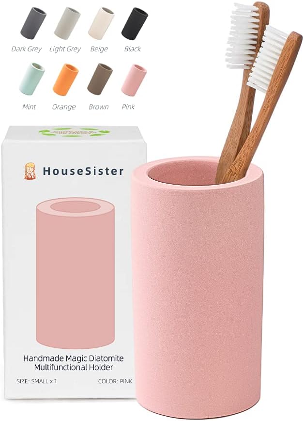 Handmade Diatomite Drying Stone Toothbrush Holder Stand | Modern Ceramic-Look by HouseSister