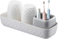 Toothbrush Holder with Cups, Electric Toothbrush and Toothpaste Organizer by BOERSHUN