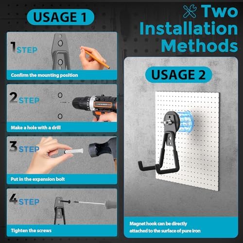 4 Pack Large Strong Magnetic Hooks Heavy Duty Garage Big Magnet Hooks Extra - Image 6