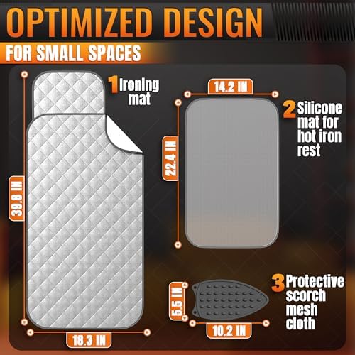 3-Piece Ironing Mat for Table Top, Washer and Dryer, 39.8 x 18.3 in - Image 2