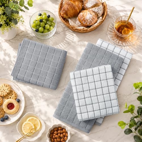 Kitinjoy Premium Kitchen Towels, Large 100% Cotton Terry 390 GSM Kitchen Hand - Image 5