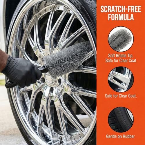 Car Wheel & Tire Wash Brush, Anti Scratch Car Tire Cleaning Brush - Image 3