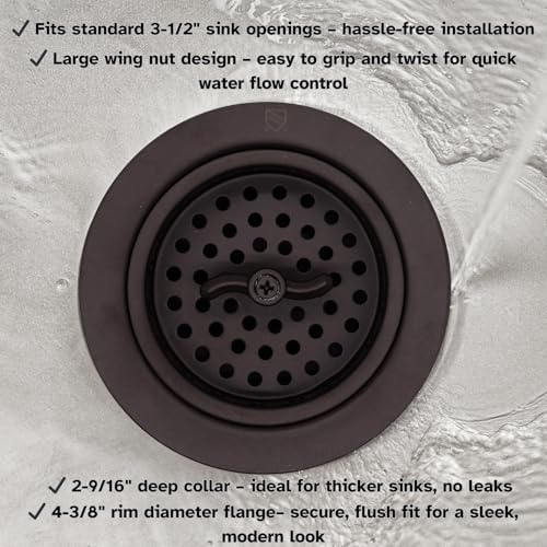 Westbrass A213-12 3-1/2" Wing Nut Twist Style Large Kitchen Sink Basket Strainer - Image 7