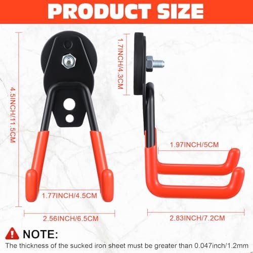 Landhoow 4 Pcs Large Magnetic Hooks Heavy Duty Garage Magnet Hooks Strong - Image 2