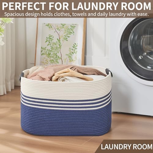 Laundry Hamper with Handles, 72L Rope Laundry Basket - Image 5