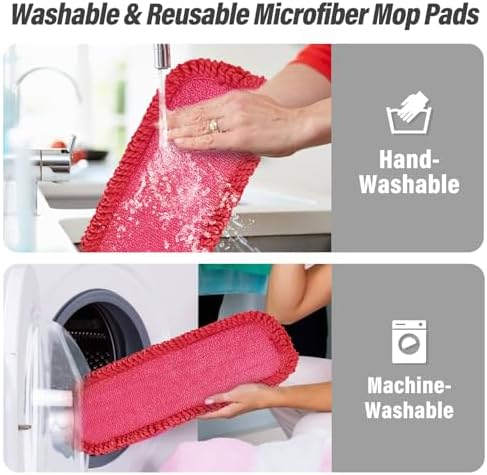 16.5" Microfiber Mop Pads Refills, 3 Pack Reusable Replacement Heads​​ - Image 5